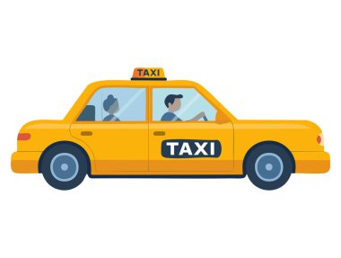 Araç simgesi taşıma hizmeti veya kentsel hareketlilik temalı tasarım için uygun vektör illüstrasyonu için Türkiye taşımacılığı için sarı taksi
