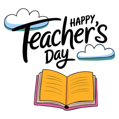 Mutlu öğretmenler günü için bir özgeçmişin vektör illüstrasyonu yaratıcı dekoratif tasarım kutlama afiş kartı veya eğitim teması için mükemmel
