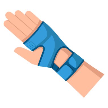 Kırık kolun alçı bandaj karikatür stili vektör çizimi ilk yardım eğitimi yaralanmaları için mükemmel farkındalık ve sağlık tasarımları