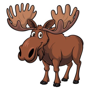 Kahverengi geyiğin ciddi yüzünün vektör çizimi vahşi yaşam için izole edilmiş orman doğası temalı yaratıcı tasarım veya dekoratif sanat eserleri