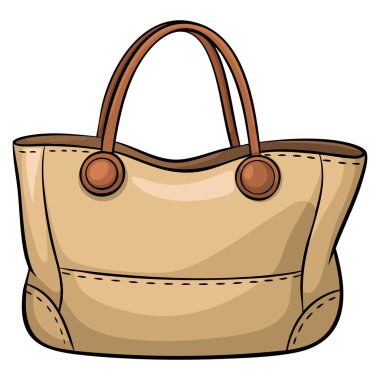 Beyaz arka planda kahverengi çantanın vektör çizimi moda aksesuarları markalaştırma yaşam tarzı sanat eserleri veya modern tarz tasarım kavramları için mükemmeldir.