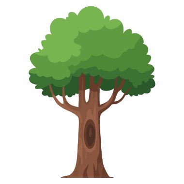 Oyun peyzajı tasarımı için uygun yeşil ağacın vektör çizimi doğa doğa doğa doğa ya da animasyon temalı dijital sanat eserleri