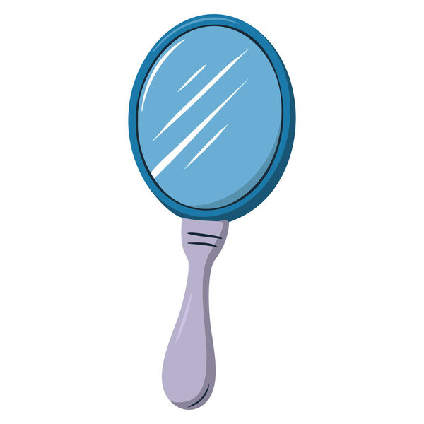Vector illustration of mirror with glass and handle as professional hairdressing tool and accessory perfect for hairdo salon barber shop and beauty concepts