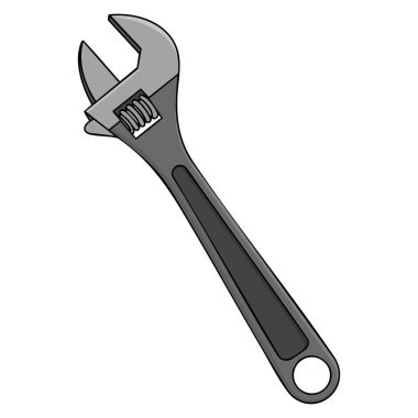 Ayarlanabilir İngiliz anahtarı düz izole vektör ilüstrasyonu, donanım markalaştırma içeriği ve tasarım projeleri için mükemmel tesisat ve onarım temaları için oluşturuldu