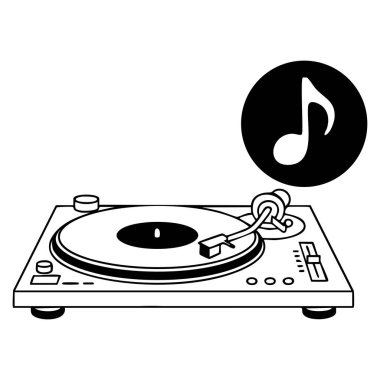 Ses müziği DJ döner tablosu gece hayatı eğlence etkinlikleri ve yaratıcı müzik temalı tasarımlar için uygundur