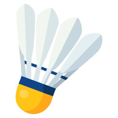 Badminton Birdie simgesi yassı tasarım mekik vektör illüstrasyonu spor müsabakaları için uygun eğlence eğitimi ve badminton temalı grafik tasarım projeleri