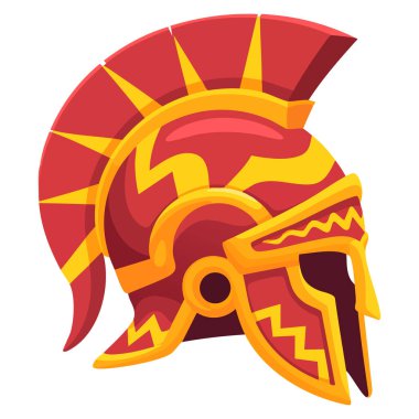 Karikatür bronz başlıklı Yunan miğferi, Mohawk ve Yunan süslemeleri ile Spartalı gladyatör stili. Romalı savaşçı şövalye kral zırhı.