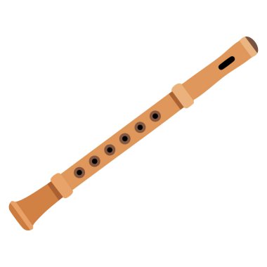 Çizgi film stili flüt vektör çizimi müzik temalı sanat eğitimi tasarımı için ideal arkaplanda izole edilmiş görsel ve oyuncu yaratıcı projeler