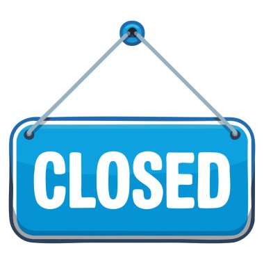 Kapalı tabela vektör tasarımı mağaza vitrini perakende satış uyarısı ve müşteri bilgi grafiği kullanımı için mükemmeldir