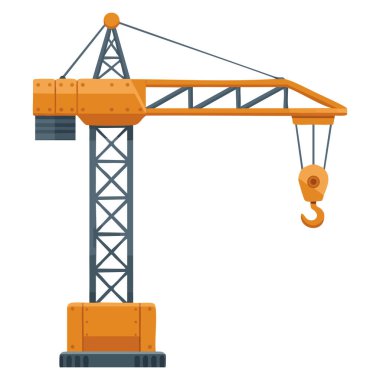 İnşaat vinç simgesi, inşaat mühendisliği endüstriyel çalışmaları ve kentsel büyüme temalı görseller için uygun web sitesi için vinç simgesinin düz çizimi