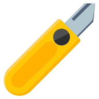 UI UX yazdırma şablonları ve profesyonel araç görsellerinde kullanım için düz biçimli kesme bıçağı simgesi