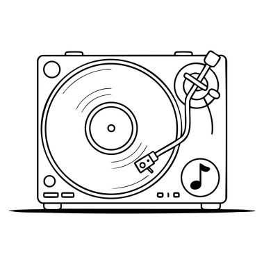 DJ turntable simgesi ses müziği için uygun gece hayatı eğlence kulübü etkinliği ve profesyonel müzik tasarım kavramları karıştırma