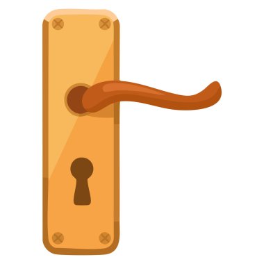 Kapı kolu, iç tasarım ev donanım mimarisi, ürün modellemeleri ve ev temalı tasarım projeleri için uygun izole edilmiş illüstrasyondur.