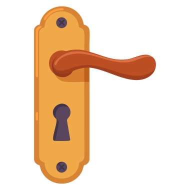 İç tasarım ürünü sunumu için tasarlanmış izole vektör illüstrasyonunun kapı kolu mimari unsurlar ve ev temalı sanat eserleri