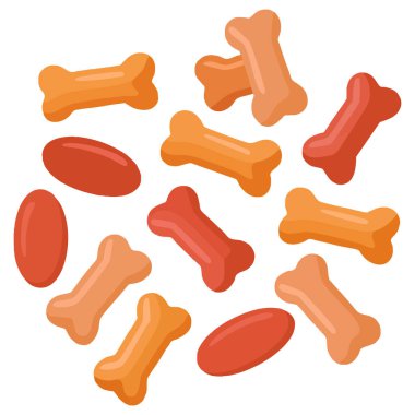 Kuru köpek maması izole edilmiş vektör çizimi hayvan beslenme kavramları veterinerlik eğitimi hayvan bakımı ambalajlama ve ilgili sanat eserlerini besleme