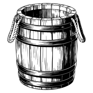 Ahşap kesim tarzında eski bir ahşap kovanın oyma vektör çizimi geleneksel sanat ve tarihi temalı sanat eserleri için ideal.