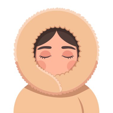 Alaska man simgesinin düz vektör çizimi seyahat kültürünü temsil eden bölgesel kimlik ve kuzey yaşam tarzını temsil eden web tasarımı için uygundur.