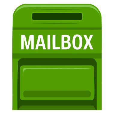 Posta kutusu simgesinin düz vektör illüstrasyonu posta servisi gönderme yazışmaları ve iletişim temaları için uygun beyaz arkaplan üzerinde izole edildi