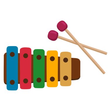 Web siteleri UI UX sunumları, baskı şablonları ve müzik eğitimi görselleri gibi çeşitli amaçlar için çok yönlü bir vektör illüstrasyonu olarak düz ksilofon simgesi oluşturuldu