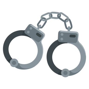 Web siteleri UI UX yazdırma şablonları ve profesyonel sunum düzeni de dahil olmak üzere birden fazla kullanım için dizayn edilmiş düz stil kelepçe simgesi