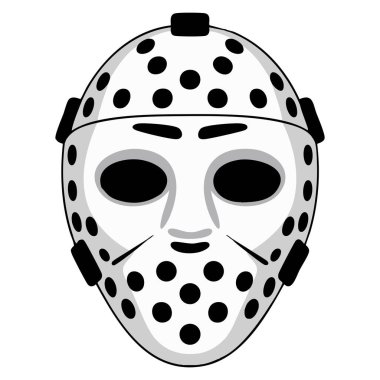 Hokey maskesi düz clipart vektör çizimi spor ekipmanları koruma buz hokeyi atleti ekipmanları ve takım temalı yaratıcı tasarımlar için tasarlandı
