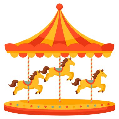 At atlıkarınca simgesi at atlıkarınca vektör ikonu web kullanımı için izole beyaz arka plan eğlence parkı adil sürüş eğlence ve arayüz tasarımı için ideal