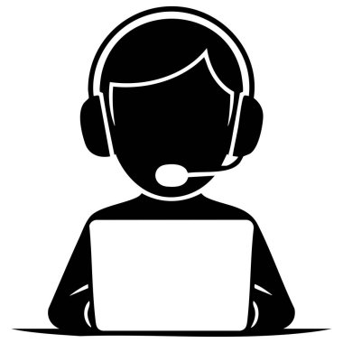 Bağımsız müşteri hizmetleri simgesi vektörü, iş bağlantılarını desteklemek için tasarlandı, çağrı merkezi UI ögeleri ve müşteri hizmetleri temalı projeler için yardım masası