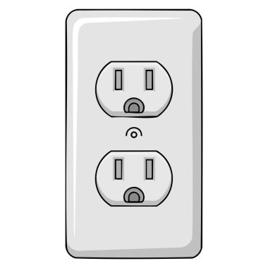 İzole edilmiş elektrik çıkış vektörü illüstrasyonu elektrik tedariği için mükemmel soket güvenliği farkındalığı ev kurulumu ve modern teknoloji tasarım temaları