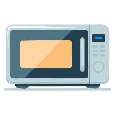 Ev aletleri markalaştırma elektronik mutfak aletleri ve ev yapımı ürün grafikleri için izole edilmiş mikrodalga vektör çizimi