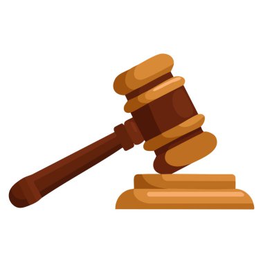 Web siteleri UI UX yazdırma şablonları ve hukuki sunum şablonları boyunca kullanılacak şekilde yassı çekiç simgesi gösterimi