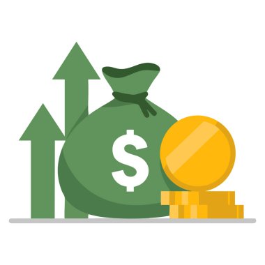 Büyüme fiyat işaretiyle doğrusal stil enflasyon simgesi Renkli ince çizgi ana hatlı finans kavramı olarak gösterilmiştir