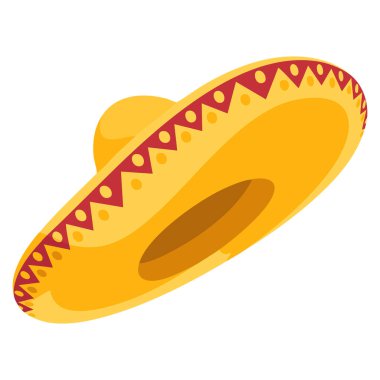 Meksika sombrero şapkalı karikatür vektör çizimi geleneksel kültür fiesta temalı bayram sanat eseri tasarımı ve oyuncu kostümlü görseller için idealdir