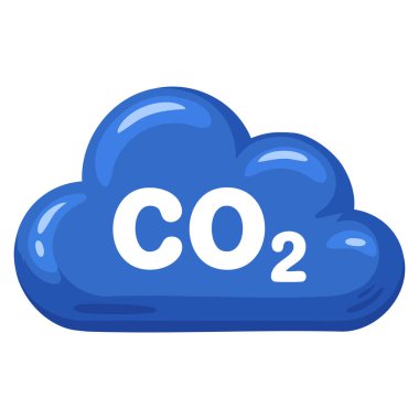 Karbon ayak izi kirliliğini simgeleyen modern CO2 emisyon tasarımı ikonu ve sürdürülebilirlik gösterge panelleri ve eğitimsel görseller için çevresel farkındalık kavramı