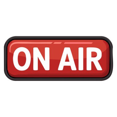 Hava işareti üzerinde, yayın stüdyosu medya televizyonu içerik işareti ve iletişim temalı tasarım projeleri için uygun bir illüstrasyon izole edildi