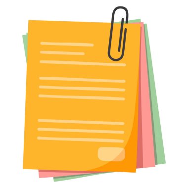 Belge yönetimi kırtasiye organizasyonu ve iş akışı projeleri için uygun kağıt ataç ikonu düzenlenebilir vektör illüstrasyonu