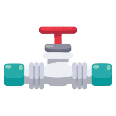 Su tedarik hizmetleri geçmişi ve endüstriyel tasarım görselleri için mükemmel metin için kopyalama alanı olmayan boru ve tap vektör sembolü.