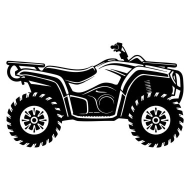 Beyaz arkaplanda izole edilmiş basit illüstrasyon tarzında gösterilen dörtlü bisiklet sürüş vektör simgesi web tasarımı spor taşımacılığı ve eğlence arayüzleri için mükemmeldir