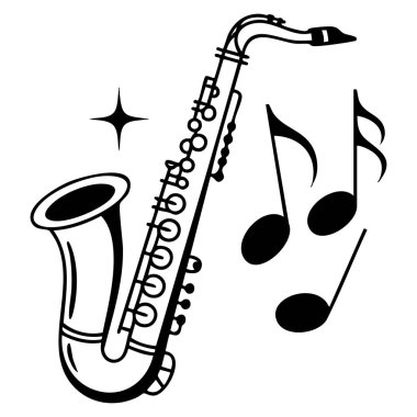 Saksafon ikonu vektör illüstrasyonu ses müzik prodüksiyon caz performans eğlence medyası ve yaratıcı tasarım ile ilgili görsel projeler için uygundur