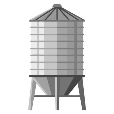 Silo klipsi sanat vektörü illüstrasyonu tarım depolama endüstrisi için ideal tasarım unsurunu izole etti kırsal arazi arka planı eğitim görselleri ve tarımsal temalı grafik projeleri