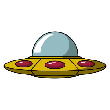 UFO vektörü yabancı uzay bilim kurgu gizemli uçan nesne ve dünya dışı temalı grafikler için uygun bir illüstrasyon izole etti