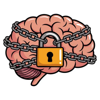 Zihinsel kilitlenmeyi öğrenmeyi reddeden negatif duyguları gösteren sabit zihniyet konsepti korku bastırma ve kaçınma bozukluğu görsel farkındalığı