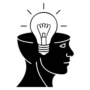 Vektör simgesi tasarım fikri logo şablonu yenilikçilik için ideal markalaştırma yaratıcı düşünme başlangıç kimliği ilhamı ve konsept tabanlı grafik projeleri