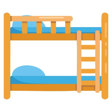 Otel yataklarının vektör simgesi web tasarımı otel hizmetleri pansiyonları konaklama platformları ve iç mekanlar için uygun çizim stiliyle gösterilir