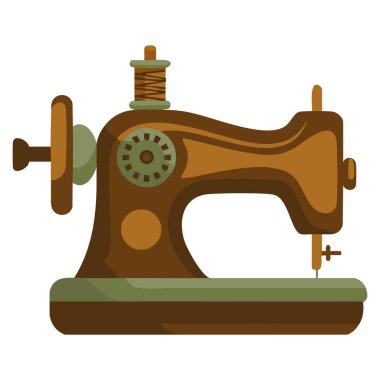 Kağıt çıkartma stili retro dikiş makinesi simgesinde vektör illüstrasyonu el yapımı moda el yapımı dikiş temalı grafik tasarımları için uygundur