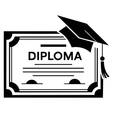 Akademik mezuniyet ikonunun eğitim eğitimi için mükemmel çalışma ve test konsepti akademik başarı ve okul temalı grafikleri olan vektör illüstrasyonu