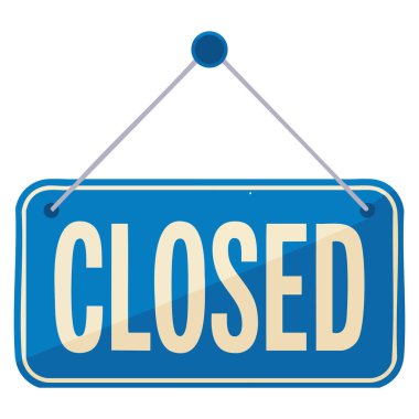 Kapalı tabelanın vektör illüstrasyonu mağaza vitrini perakende satış kapısı uyarısı ve servis durumu iletişim temaları için idealdir