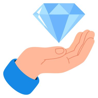 Elmas simgesinin vektör illüstrasyonu prim hizmeti lüks hizmet değeri güveni ve özel yüksek kaliteli iş tekliflerini sembolize ediyor