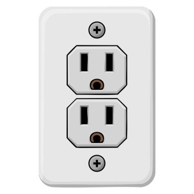 Elektrik prizinin vektör illüstrasyonu elektrik bağlantı prizi güvenlik kavramları için ideal iç ve teknik altyapı projeleri için izole tasarım