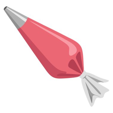 Hamur işi çantasının vektör çizimi pasta pişirme süslemesi ve mutfak temalı grafik projeleri için mükemmel bir tasarım.