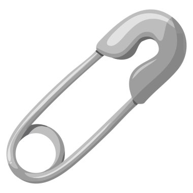 Güvenlik iğnesinin vektör illüstrasyonu giysi onarımı için uygun moda aksesuar aracı ve basit hizmet tasarım temaları